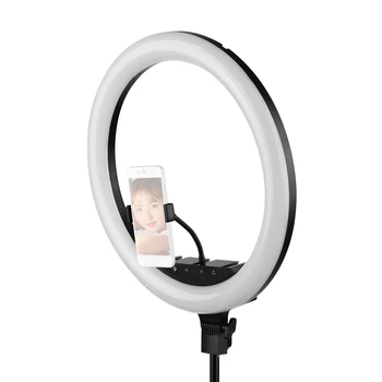 18-дюймовая светодиодная кольцевая заполняющая лампа 2700K-5500K со штативом, держателями для мобильных телефонов, для фотосъемки, подсветкой для видеоблогинга макияжа 2