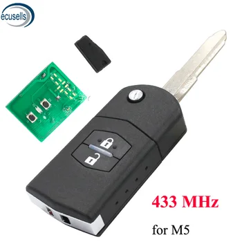 2 Кнопки Смарт-пульт дистанционного управления Брелок 433 МГц с чипом 4D63 без ключа для Mazda M5 5