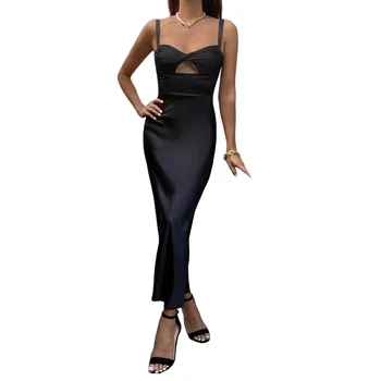 2022, модное сексуальное элегантное платье-комбинация в стиле пэчворк, женское платье-комбинация без рукавов с V-образным вырезом, облегающее платье Макси для клубной вечеринки