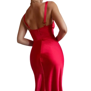 2022, модное сексуальное элегантное платье-комбинация в стиле пэчворк, женское платье-комбинация без рукавов с V-образным вырезом, облегающее платье Макси для клубной вечеринки 4