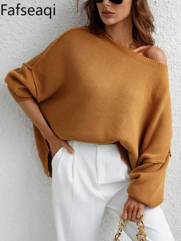 2023 Высококачественные свитера для женщин, осень-зима, повседневный простой вязаный пуловер, женский джемпер из трикотажа в стиле ретро с круглым вырезом, женский джемпер