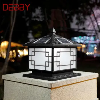 DEBBY Solar Post Lamp Outdoor Vintage Simple Black Decor Pillar Light LED Водонепроницаемый IP65 для дома, веранды, двора виллы