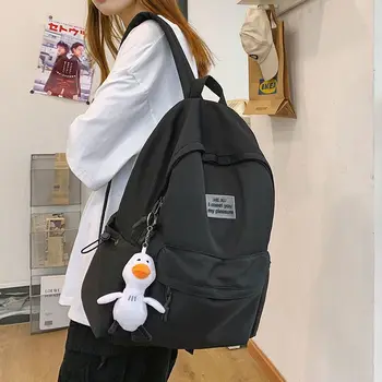 Qyahlybz простой школьный ранец для девочек и мальчиков, женские рюкзаки для начальной и старшей школы большой емкости для студентов, мужской рюкзак