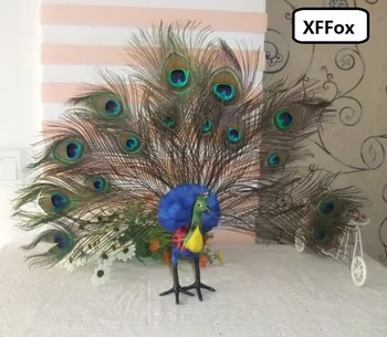 креативная модель павлина в реальной жизни из пены и перьев кукла-павлин-птица в подарок около 40x50 см d0053