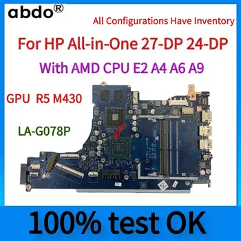 Материнская плата LA-G078P.Для материнской платы ноутбука HP 15-DB 15T-DB 255 G7.Процессор A6 A9 + графический процессор R5 M430.L20481-601 L20481-001 L27907-001