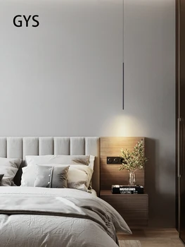 Минималистичный свет прикроватной люстры GYS Роскошная Длинная линия фона для гостиной Настенный светильник Nordic Modern Подвесные светильники Hanging Foco
