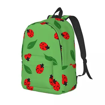 Мужской женский рюкзак, школьный рюкзак большой емкости для учащихся, школьная сумка с принтом Божьей коровки 1