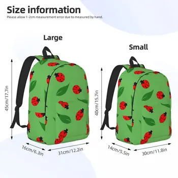 Мужской женский рюкзак, школьный рюкзак большой емкости для учащихся, школьная сумка с принтом Божьей коровки 3