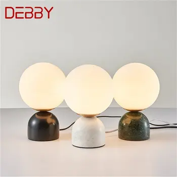 Настольная лампа DEBBY Nordic LED Винтажное стекло Креативный Дизайн Мраморный настольный светильник Современный для дома Декор прикроватной тумбочки в спальне