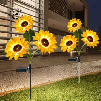 Современная Простая Садовая Солнечная лампа LED Наружная водонепроницаемая IP65 Sunflower 1.2 /600mAh Украшение Газона Парка Фестиваля Цветными огнями