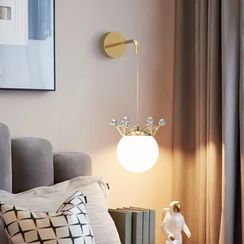 Современный настенный светильник BUNNY, светодиодный для помещений, Романтический Креативный Дизайн, Роскошные Стеклянные Шаровые бра Для дома, спальни, Прикроватного коридора 1