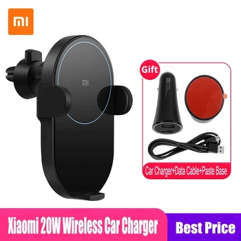 100% оригинальное беспроводное автомобильное зарядное устройство Xiaomi Mi 20W Max Qi WCJ02ZM с интеллектуальным инфракрасным датчиком Быстрая зарядка автомобильного держателя телефона