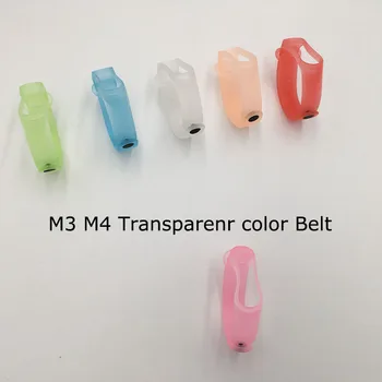 2019 M3 M4 smartband Замена ремешка Смарт-часов прозрачный цветной Силиконовый ремень для xiaomi mi band 3 4 Ремешок на запястье для xiomi