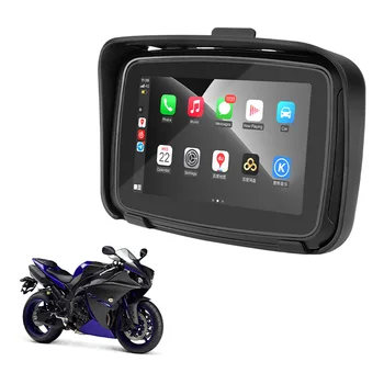 5-дюймовый портативный GPS-навигатор для мотоцикла, водонепроницаемый дисплей Ipx7 Carplay, поддержка беспроводной связи для мотоцикла, CarPlay и Android Auto