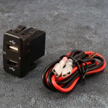 5-кратный разъем автомобильного зарядного устройства, двойной USB-порт, адаптер для зарядки вольт-дисплея, подходит для Toyota Blue 5