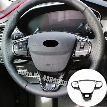 ABS Углеродное волокно Для Ford Kuga Escape MK3 2020 Автоаксессуары Отделка рулевого колеса автомобиля кнопка управления рамка крышка стайлинга автомобилей