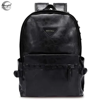 Abuyall, Большой мужской рюкзак, школьная сумка, дорожный рюкзак из искусственной кожи, большая водонепроницаемая женская сумка, модная противоугонная