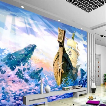 beibehang 3D Большие обои на заказ обои пиратский корабль море гостиная спальня диван украшение стен живопись