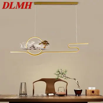 DLMH LED 3 цвета, Современные подвесные светильники, креативная люстра Zen Teahouse в китайском стиле для домашней столовой и кабинета