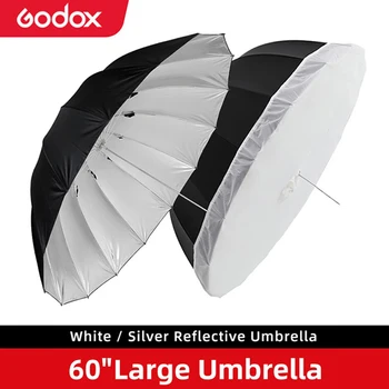Godox 60 дюймов 150 см, черный, белый или серебристый светоотражающий зонт, студийное освещение, легкий зонт с большим рассеивающим покрытием.