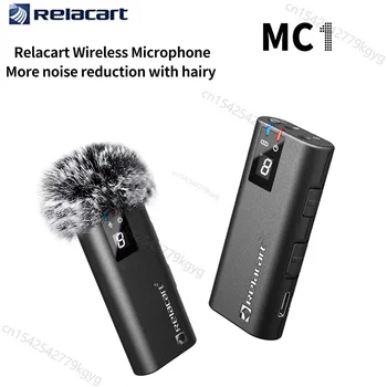 Relacart MC1 Беспроводной Микрофон Потоковый Mikrofon Петличные Нагрудные Микрофоны для Android iOS Pc Audio Studio Phone Mic
