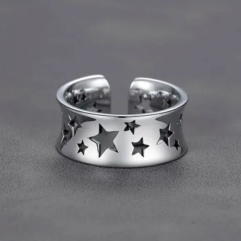 RYOUCUTE Boho Fashion Jewelry Star Rings, хит продаж, Металлическое круглое Открытое Женское кольцо на палец для девушки, подарок на свадьбу для леди