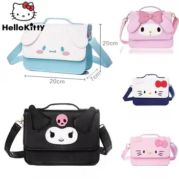 Sanrio Hello Kitty Cinnamoroll Melody Kuromi Женские сумки через плечо из искусственной кожи с героями мультфильмов, Новая сумка для хранения Y2k, модная сумочка