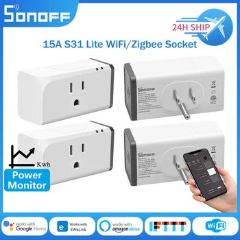 SONOFF S31 Lite Умная розетка WiFi / Zigbee 15A US Power Smart Plug Таймер Подключения Голосовое управление Через приложение ewelink Alexa Google Home