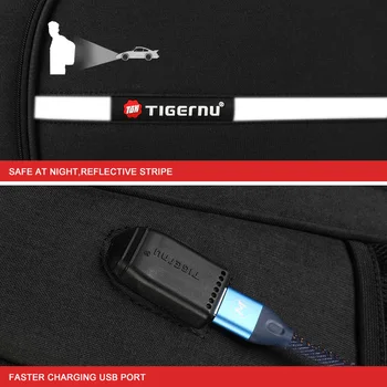 Tigernu Противоугонный рюкзак для ноутбука, зарядка через USB, дорожная сумка, женские школьные сумки большой емкости, Модный женский рюкзак для путешествий 2