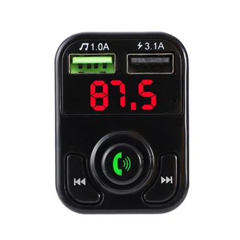 Автомобильная громкая связь Bluetooth 5.0 MP3-плеер FM-передатчик, автомобильный комплект, динамик громкой связи, аудиоадаптер, приемник, быстрое зарядное устройство USB 3.1A 1