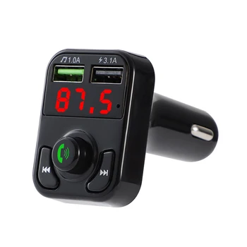 Автомобильная громкая связь Bluetooth 5.0 MP3-плеер FM-передатчик, автомобильный комплект, динамик громкой связи, аудиоадаптер, приемник, быстрое зарядное устройство USB 3.1A 5