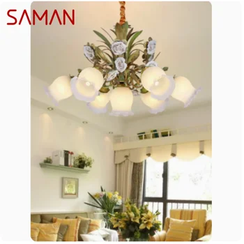 Американская садовая люстра SAMAN, корейская креативная теплая лампа для гостиной и столовой