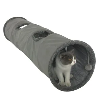 В Европе хит продаж, замшевый туннель для домашних животных, складной туннель для забавных кошек и туннель для пушистых игрушек для кошек