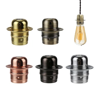 Винтажная светодиодная лампа Hoder E27 E26, Самодельная Промышленная Подвесная лампа, Цоколь с кольцом, Ретро Резьбовое гнездо, Адаптер для крепления, Держатель для лампы
