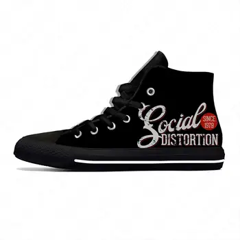 Высокие кроссовки музыкальной группы Social Distortion Мужская Женская повседневная обувь для подростков Кроссовки для бега Легкая обувь с 3D принтом