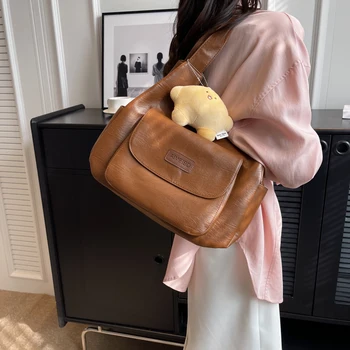 Высококачественная женская сумка большой емкости, роскошная женская дизайнерская сумка, повседневная ручная сумка, сумки из мягкой кожи, легкая сумка через плечо, женская сумка-мешок 1