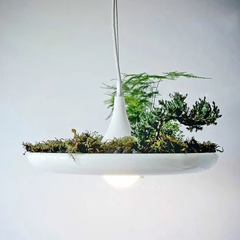 Диаметр 40 см горшок для растений люстра в стиле ар-деко алюминий aolly черный белый зеленый подвесной светильник ресторан/ кафе /бар /садовый светильник