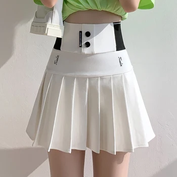 Женская юбка для гольфа в корейском стиле, защищающая от воздействия влаги, плиссированная юбка для гольфа с высокой талией, женские Весенне-осенние брюки для гольфа, тонкие шорты