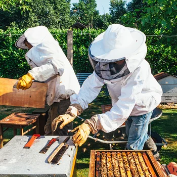 Защитная куртка для пчеловодства, костюм от пчел, Одежда для пчеловодства с рукавом-шляпой, Профессиональное снаряжение для пчеловода, дышащее 3