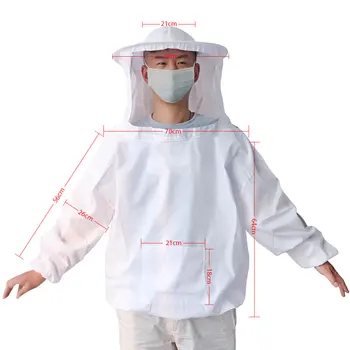 Защитная куртка для пчеловодства, костюм от пчел, Одежда для пчеловодства с рукавом-шляпой, Профессиональное снаряжение для пчеловода, дышащее 5