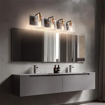 Зеркальные настенные бра в скандинавском стиле, современные светодиодные лампы для ванной комнаты, зеркальный шкаф, зеркало для туалетного столика в главной спальне, настенный светильник в ванной комнате.