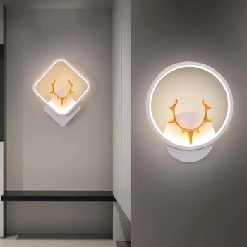 Квадратный круглый Современный Светодиодный настенный светильник Прикроватные бра Осветительный прибор для гостиной, зеркала в ванной, Настенные светильники для внутреннего прохода