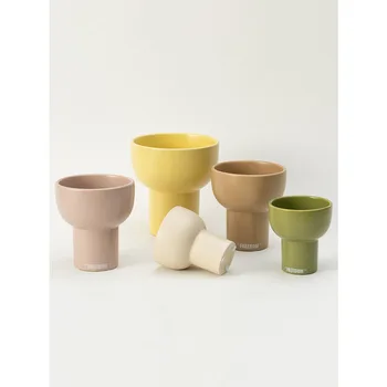 Керамический цветочный горшок в стиле TingKe Nordic Morandi с горловиной в виде чаши в корейском стиле Ins, столешница в современном кремовом стиле, керамические украшения в горшках 1