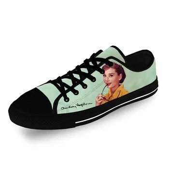 Кинозвезда Одри Хепберн, милая повседневная парусиновая обувь с 3D принтом, низкие Мужские и женские легкие Дышащие кроссовки