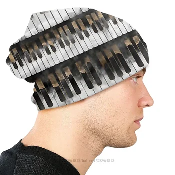 Клавиши пианино и ноты, Модная вязаная шапка Homme Skullies Beanies, Кепки Для мужчин и женщин, новые тканевые шляпы 3