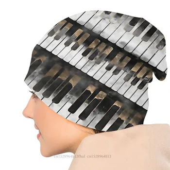 Клавиши пианино и ноты, Модная вязаная шапка Homme Skullies Beanies, Кепки Для мужчин и женщин, новые тканевые шляпы 4