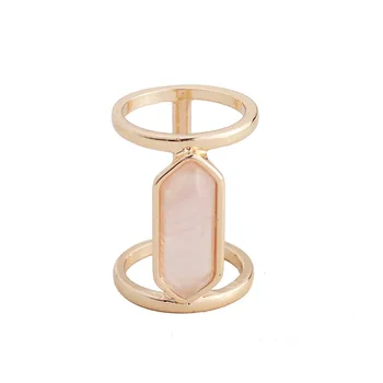 Кольца Из натурального камня с розовым кварцем, модное синее стекло ручной работы, золотые подвески, ювелирные изделия для женщин