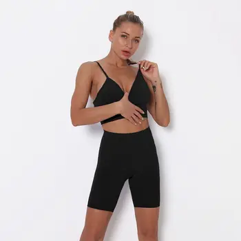 Комплект из двух предметов женской одежды для активного отдыха, трикотажные бесшовные шорты для йоги в персиковом стиле, спортивный комплект для фитнеса, бега на открытом воздухе