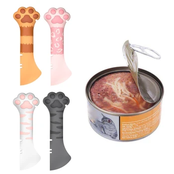 Консервные ложки для собак и корма, совок с рисунком лапы милого котенка, консервный нож W3JE 1