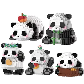 Креативная 3D Картонная Милая Панда Модель Строительные Блоки Микро Китайский Стиль Животные Зоопарка Алмазные Кирпичи DIY Игрушки Детский Образовательный Подарок